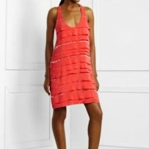 BCBGMaxAzria Beaded Tiered Cocktail Dress